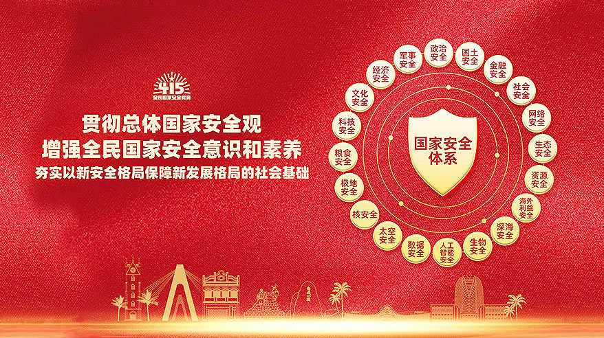 【国家安全体系】贯彻总体国家安全观，增强全民国家安全意识和素养。夯实以新安全格局保障新发展格局的社会基础