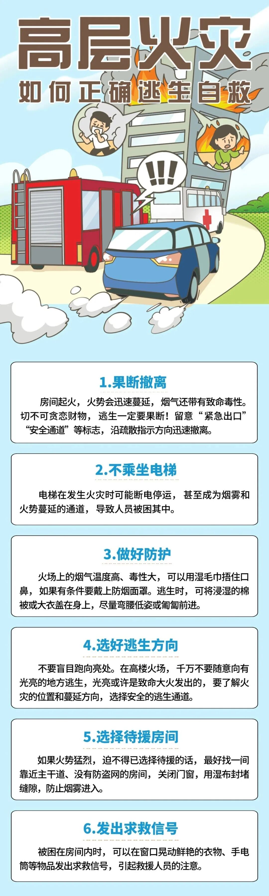 高层火灾如何正确逃生自救图片 高层火灾如何正确逃生自救图片